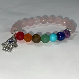 Chakra Bracelet and pink Aventurine beads.